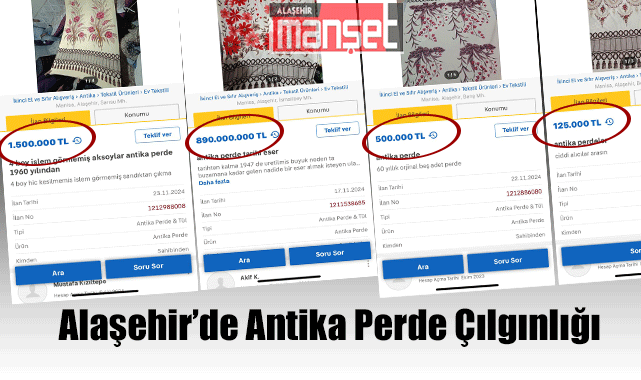 Alaşehir de Türkiye'nin Antika Perde Çılgınlığına Dahil Oldu